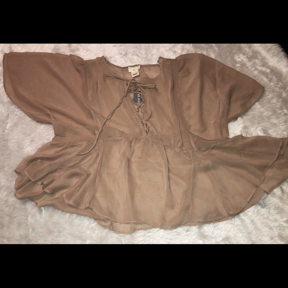Lace up blouse